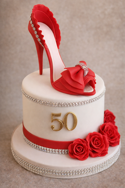 High Heels Cake Topper Shoes Cake Decoration Fancy Shoe Cake Topper in Pink, Red, Black, Silver and Gold