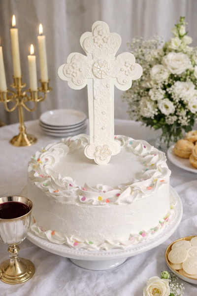 Cross Cake Topper Baptism Cake Decoration First Communion Cross Cake Topper - C T B