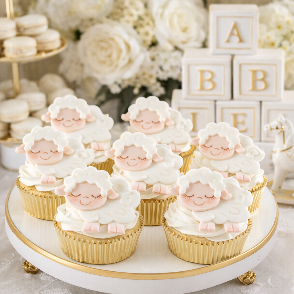 Baby Lamb Figurines Lamb Cupcake Topper Baby Lambs for Corsage Lamb Decor 12pcs