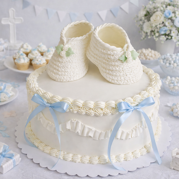 Blue and Pink Baby Shoes Cake Topper Baby Baptism Cake Decoration Twins Gender Reveal Centerpiece Top Fillable Baby Shower Favors