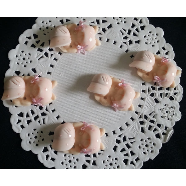 Corsage Babies Figurines Babies in Pink White or Blue Corsage Figurines 12pcs - Cake Toppers Boutique