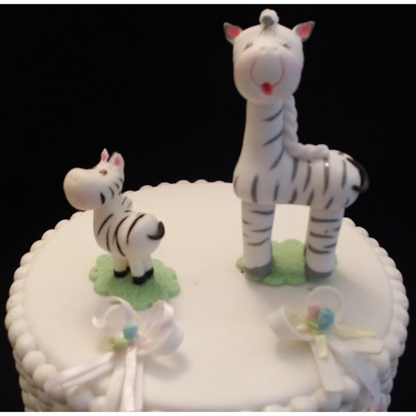 Zebra and Baby Cake Topper Mommy Zebra and Baby Cake Decorations 2pcs - Cake Toppers Boutique