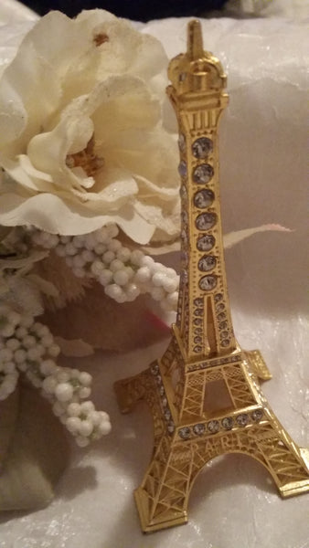 Eiffel Rhinestone Cake Topper Silver Eiffel Tower Cake Decorations Rhinestone Eiffel Tower Favor - Cake Toppers Boutique