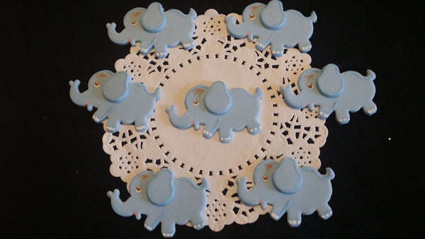 Elephant Cupcake Topper  Baby Elephant Decoration Pink or Blue Corsage Elephant 12pcs - Cake Toppers Boutique