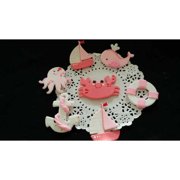 Under the sea Cake Decorations Under the Sea Cupcake Toppers Nautical Decorations 12pcs - Cake Toppers Boutique