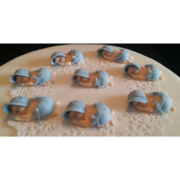 Corsage Babies Figurines Babies in Pink White or Blue Corsage Figurines 12pcs - Cake Toppers Boutique