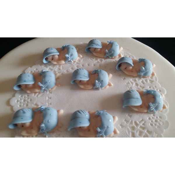 Corsage Babies Figurines Babies in Pink White or Blue Corsage Figurines 12pcs - Cake Toppers Boutique