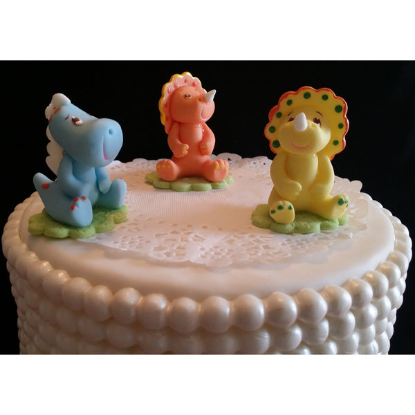 Dinosaur Cake Topper and Centerpiece Decorations Dinosaur Birthday Cake Figurines Set 6 Pcs - Cake Toppers Boutique