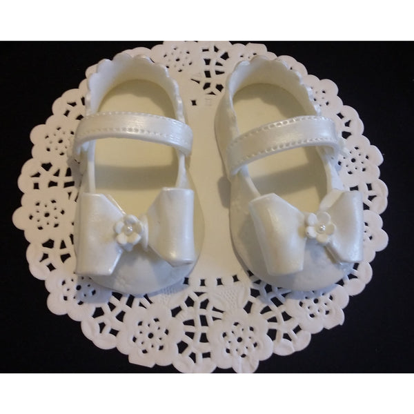 Baptism Cake Topper Baby Girl Cake Topper Baptism Shoes Cake Toppers Christening Decor - Cake Toppers Boutique