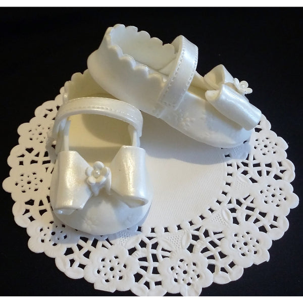 Baptism Cake Topper Baby Girl Cake Topper Baptism Shoes Cake Toppers Christening Decor - Cake Toppers Boutique