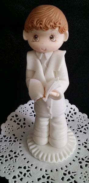 Girl & Boy Communion Cake Topper Baptism Cake Decorations Boy w Bible or Girl With Rosay - Cake Toppers Boutique