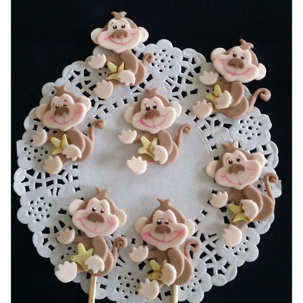 Jungle Party Decorations, Monkey Birthday Favors, Jungle monkey Cake Topper, Monkey Baby Shower, Baby Monkey, Cupcake Monkeys Toppers, Monkey Decorations - Cake Toppers Boutique