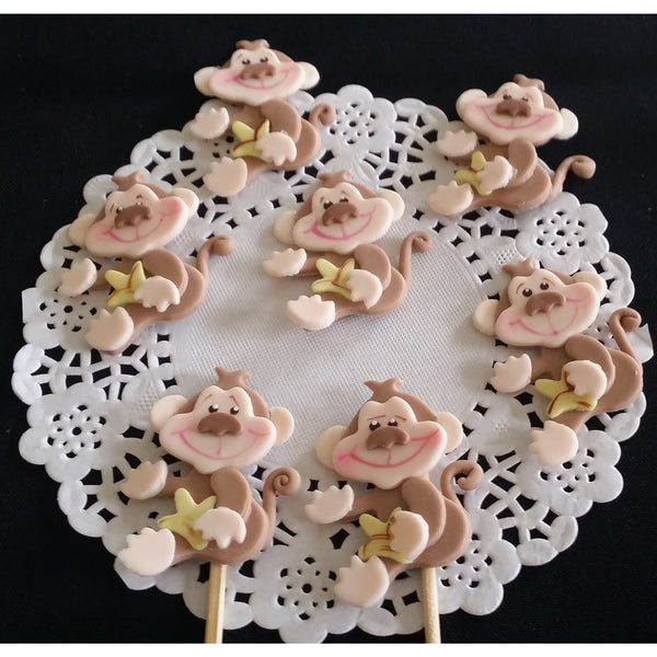Jungle Party Decorations, Monkey Birthday Favors, Jungle monkey Cake Topper, Monkey Baby Shower, Baby Monkey, Cupcake Monkeys Toppers, Monkey Decorations - Cake Toppers Boutique