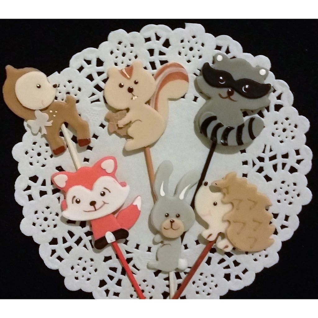 Forest Birthday Decoration Woodland Baby Animals Woodland Cupcake Toppers 12pcs - Cake Toppers Boutique