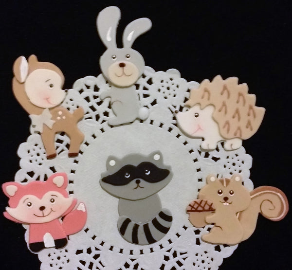 Woodland Cake Decorations, Woodland Birthday, Woodland Baby Shower, Forest Birthday Theme 12pcs - Cake Toppers Boutique