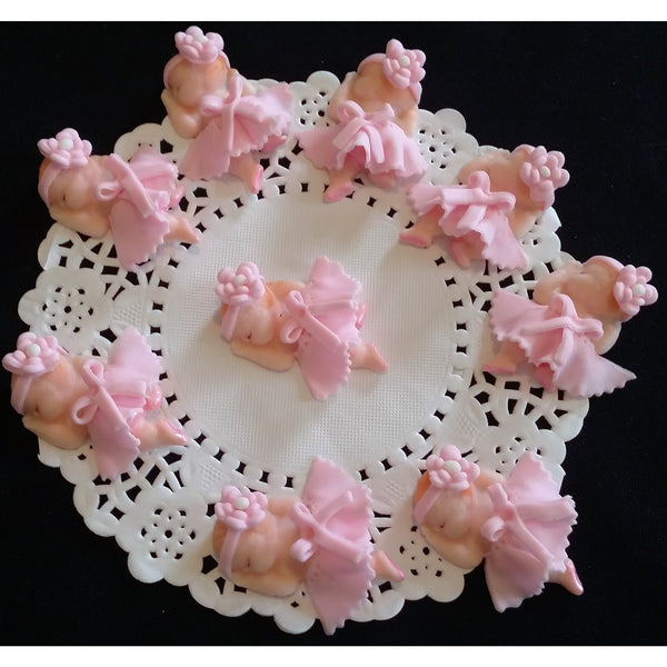 Ballerina Babies for Corsages Ballerina Cupcake Toppers Pink Ballerina Figurines 12pcs - Cake Toppers Boutique
