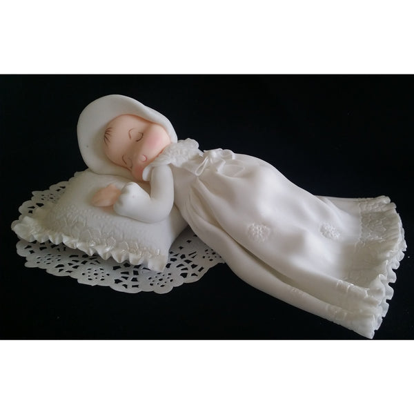 Slepping Baby Baptism Cake Topper Boy Girl Christening Cake Decoration - Cake Toppers Boutique