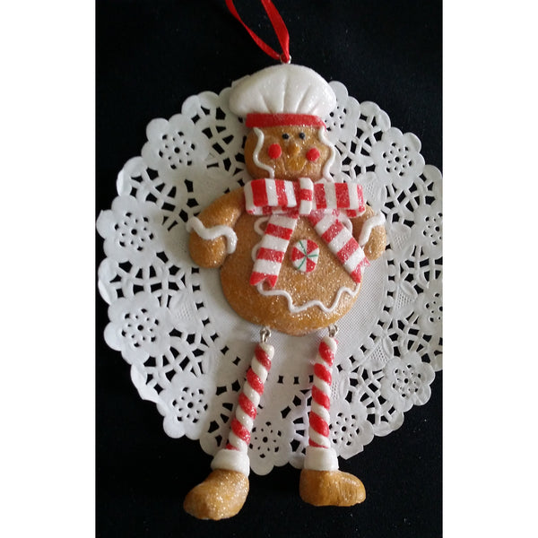 Gingerbread Man Christmas Tree Decorations Red Gingerman Ormament - Cake Toppers Boutique