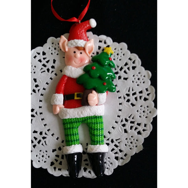 Elf Christmas Ornaments, Elf Christmas Tree Decorations, Red Christmas Ormament - Cake Toppers Boutique