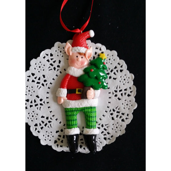 Elf Christmas Ornaments, Elf Christmas Tree Decorations, Red Christmas Ormament - Cake Toppers Boutique