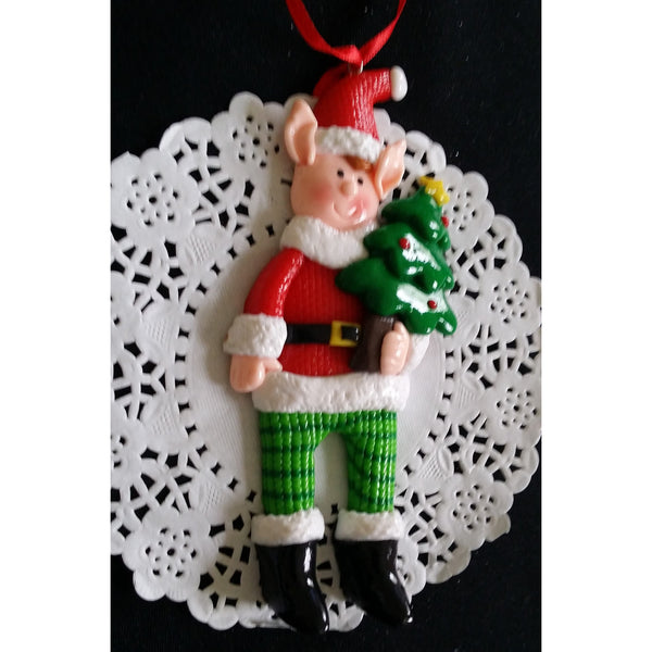 Elf Christmas Ornaments, Elf Christmas Tree Decorations, Red Christmas Ormament - Cake Toppers Boutique