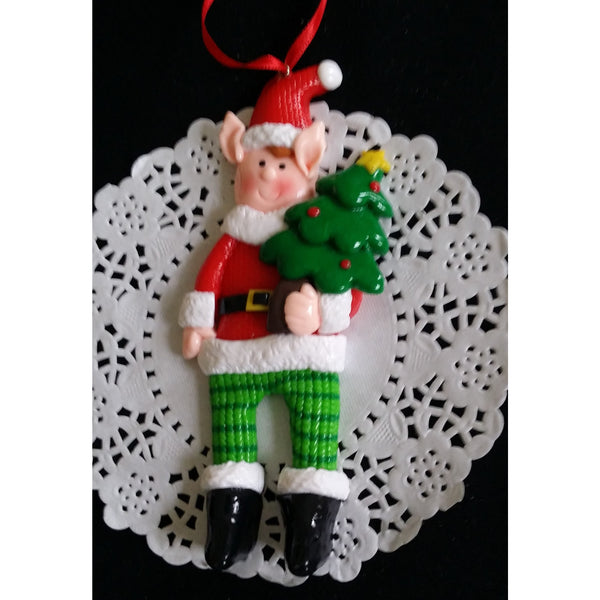 Elf Christmas Ornaments, Elf Christmas Tree Decorations, Red Christmas Ormament - Cake Toppers Boutique