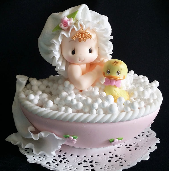 Baby on Bathtub Cake Topper Baby Shower Cake Topper Baby In Bathtub with Yellow Duck - Cake Toppers Boutique