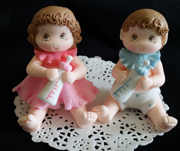 Baby Shower Cake Topper Twins Baby Shower Decorations Girl or Boy Cake Topper - Cake Toppers Boutique