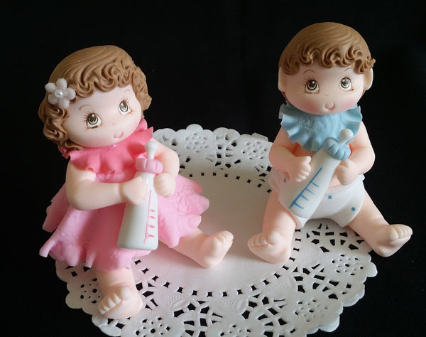 Twins Baby Shower Cake Topper Twins Girl and Boy Cake Topper Baby Shower Cake Decorations - Cake Toppers Boutique
