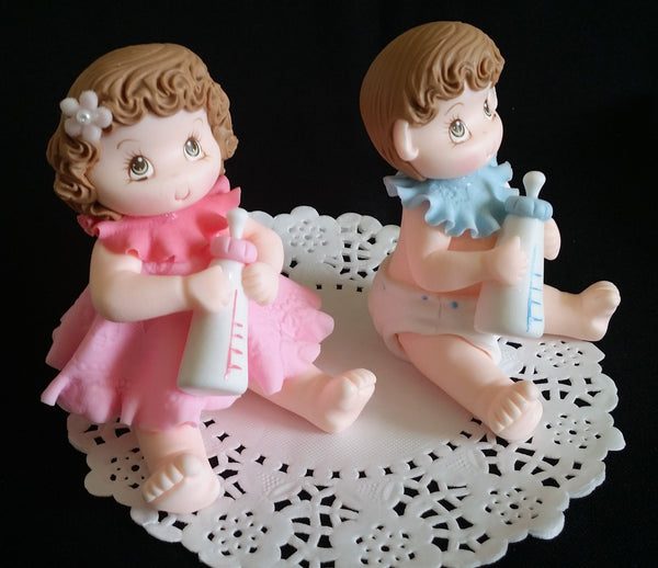 Twins Baby Shower Cake Topper Twins Girl and Boy Cake Topper Baby Shower Cake Decorations - Cake Toppers Boutique