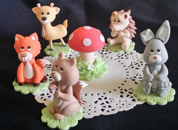 Woodland Animals Woodland Cake Toppers Forest Baby Animals Cake Decorations  6pcs - Cake Toppers Boutique