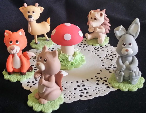 Woodland Animals Woodland Cake Toppers Forest Baby Animals Cake Decorations  6pcs - Cake Toppers Boutique