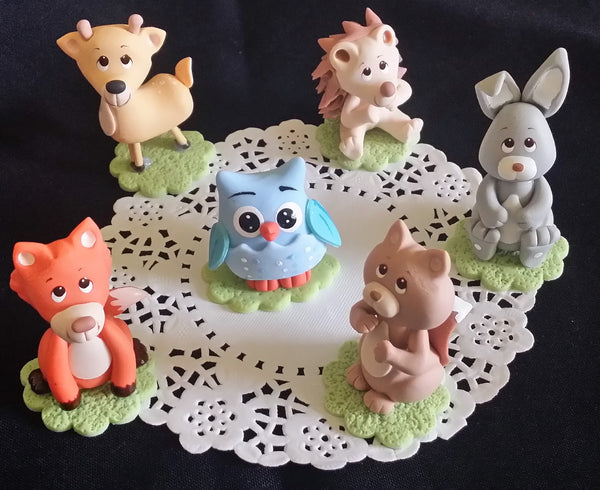Forest Animals For Cake Woodland Cake Topper Woodland Cake Decoration Woodland Animals 6pcs - Cake Toppers Boutique