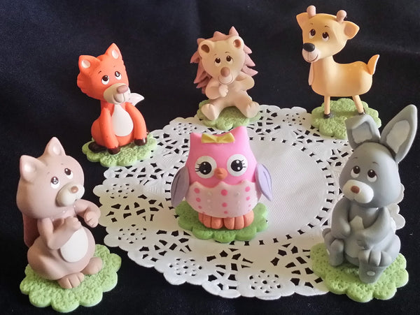 Forest Animals For Cake Woodland Cake Topper Woodland Cake Decoration Woodland Animals 6pcs - Cake Toppers Boutique