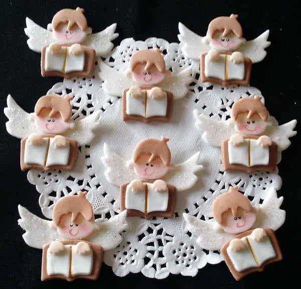 Baptism and Communion Cupcake Toppers Girls & Boys Baptism Angel Decorations 12pcs - Cake Toppers Boutique