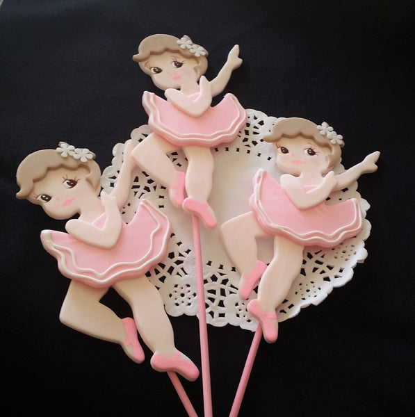 Ballerina Birthday Decorations Ballerina Cake Toppers Ballet Picks for Centerpieces and Cakes - Cake Toppers Boutique