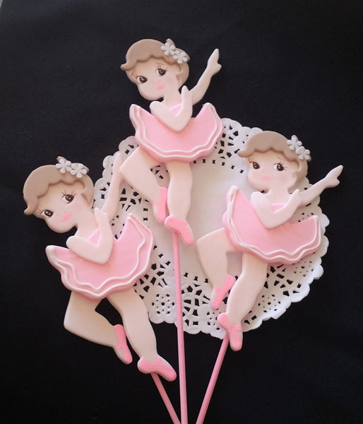 Ballerina Birthday Decorations Ballerina Cake Toppers Ballet Picks for Centerpieces and Cakes - Cake Toppers Boutique