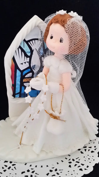 Communion Girl Or Boy Cake Topper Girl with Rosary First communion Boy Cake Topper - Cake Toppers Boutique
