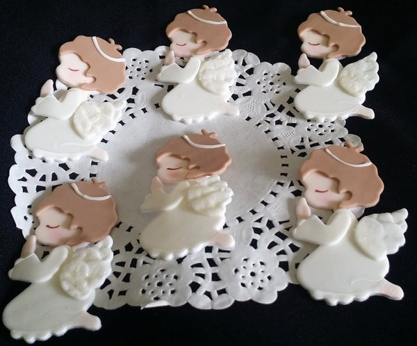 Baptism and Christening Cupcake Topper Baptism Decorations Baptism Angels Figurines 12pcs - Cake Toppers Boutique