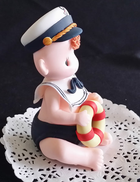 Nautical Party Decoration Baby Shower Sailor Cake Topper Nautical Red Blue White - Cake Toppers Boutique