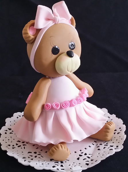 Bear Cake Topper Baby Shower Teddy Bear Cake Topper Pink or Blue Bear for Cake Decorations - Cake Toppers Boutique