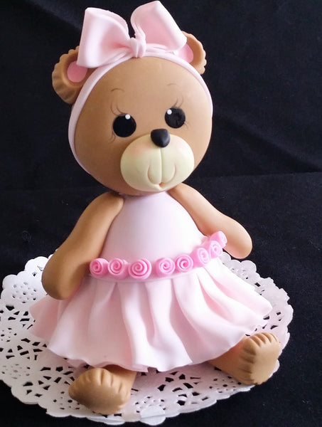 Bear Cake Topper Baby Shower Teddy Bear Cake Topper Pink or Blue Bear for Cake Decorations - Cake Toppers Boutique