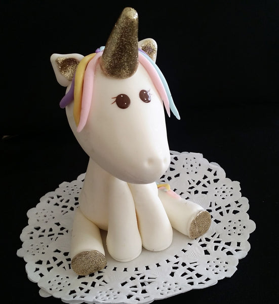 Unicorn Cake Topper Gold Unicorn Cake Decoration Rainbow Unicorn Cake Topper - Cake Toppers Boutique