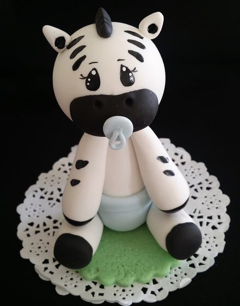 Baby Zebra Cake Topper, Zebra Cake Topper, Baby Zebra With Diaper and Pacifier Cake Decorations - Cake Toppers Boutique