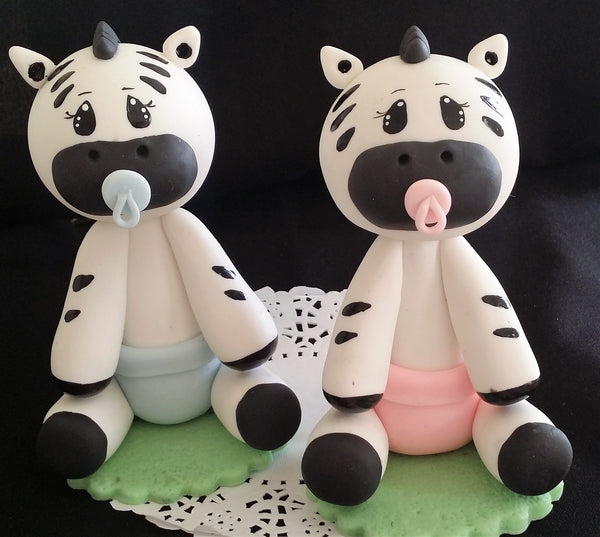 Baby Zebra Cake Topper, Zebra Cake Topper, Baby Zebra With Diaper and Pacifier Cake Decorations - Cake Toppers Boutique