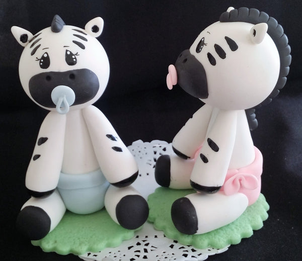 Baby Zebra Cake Topper, Zebra Cake Topper, Baby Zebra With Diaper and Pacifier Cake Decorations - Cake Toppers Boutique