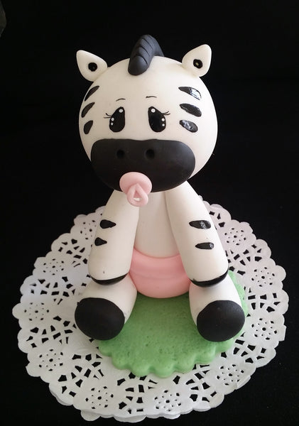 Baby Zebra Cake Topper, Zebra Cake Topper, Baby Zebra With Diaper and Pacifier Cake Decorations - Cake Toppers Boutique