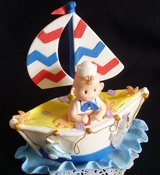 Nautical Birthday Cake Topper, Sailor Baby Shower, Nautical Birthday, Nautical Baby Shower - Cake Toppers Boutique