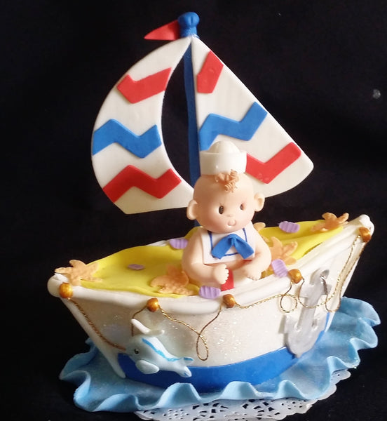 Nautical Birthday Cake Topper, Sailor Baby Shower, Nautical Birthday, Nautical Baby Shower - Cake Toppers Boutique