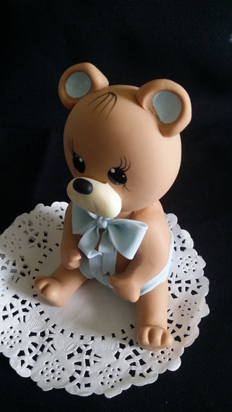 Pink Teddy Bear Cake Topper Baby Shower & Birthday Cake Decoration Baby Boy Teedy Bear - C T B